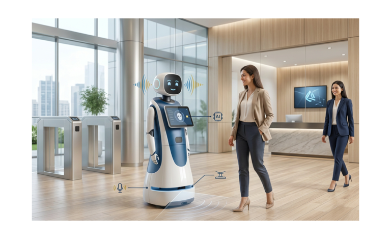 ROBOT LỄ TÂN BỘ MẶT CÔNG NGHỆ CỦA DOANH NGHIỆP HIỆN ĐẠI